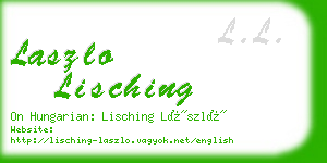 laszlo lisching business card
